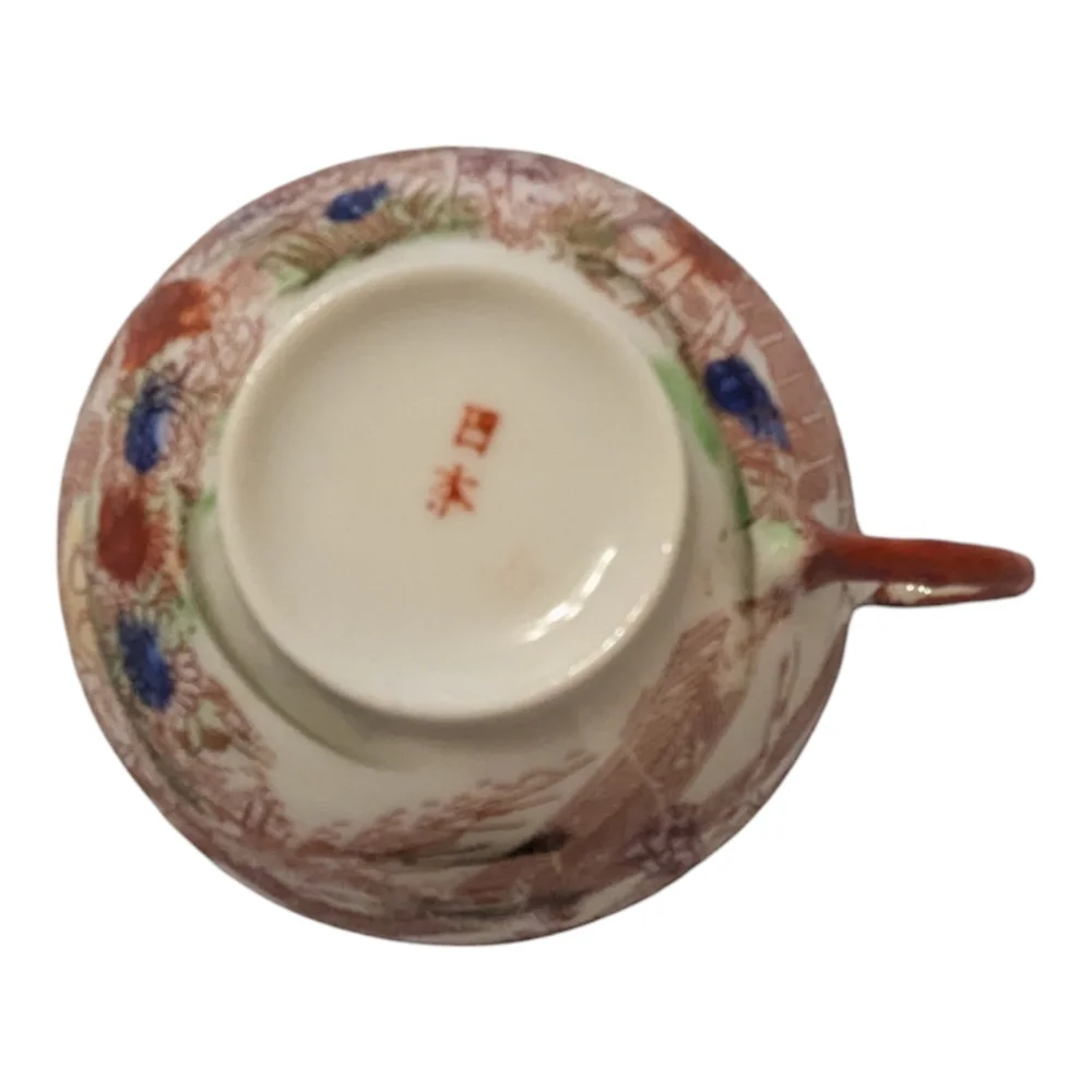 VTG King Paeying Geishas Japanese Garden Porcelain Teacup Saucer & Dessert Plate